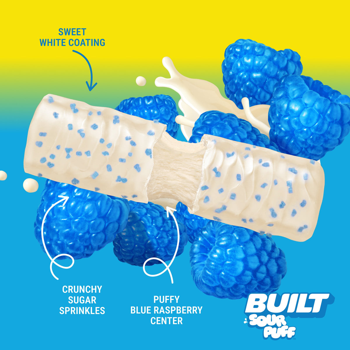 Blue Razz Blast Sour Puff Protein Puff | BUILT